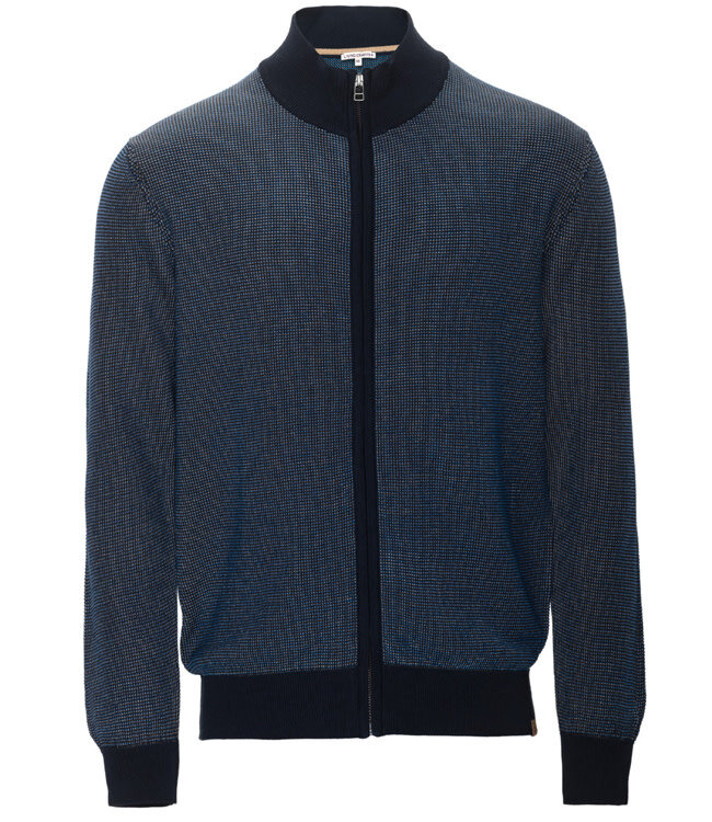 LIVING CRAFTS heren vest met rits LEO BLUE biologisch katoen