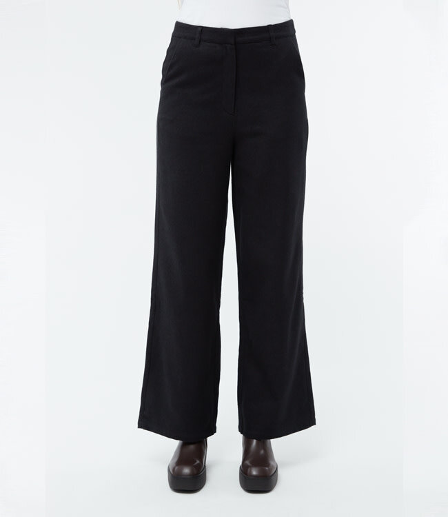 GIVN high waist broek BEA ANTRACITE biologisch katoen flanel
