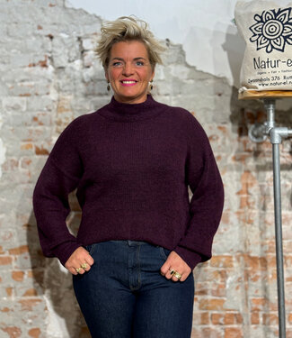 Anukoo ANUKOO wollen coltrui 100% alpaca EVA AUBERGINE