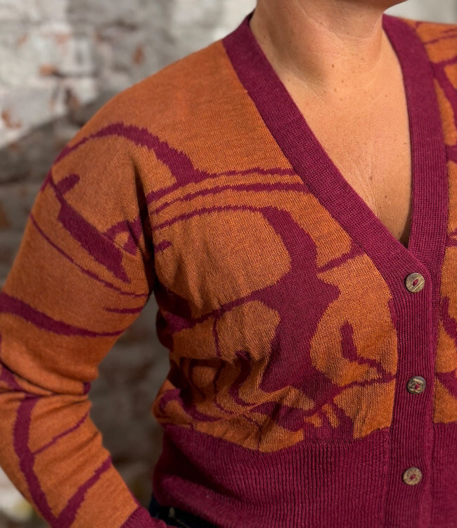 ANUKOO wollen vest ZEBRA FRAMBOOS 100% alpaca