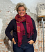 ANUKOO sjaal omslagdoek 100% alpaca STRIPES FRAMBOOS