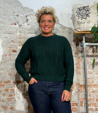 Anukoo ANUKOO wollen trui WAVES GREEN 100% alpaca
