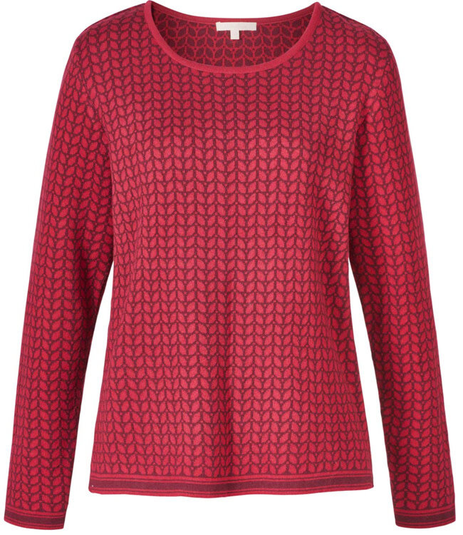 HIMALAYA Trui BIBI LEAF van biologisch katoen jacquard