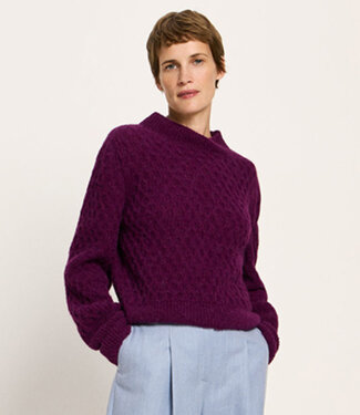 Lanius LANIUS alpaca kabel trui YVE BORDEAUX