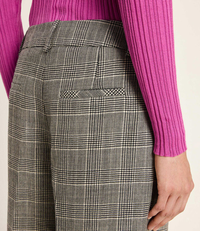 LANIUS wollen pantalon LOIZA CHECKS met bandplooi