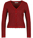 FLOMAX puur wollen v-hals vest TILDA POPPY RED