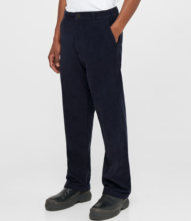Chino broek corduroy FLINT NIGHT biologisch katoen KCA