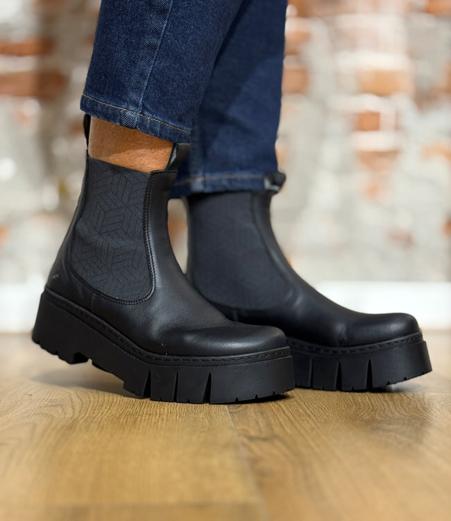 ART duurzame CHELSEA BOOT met dikke zool LEEDS BLACK