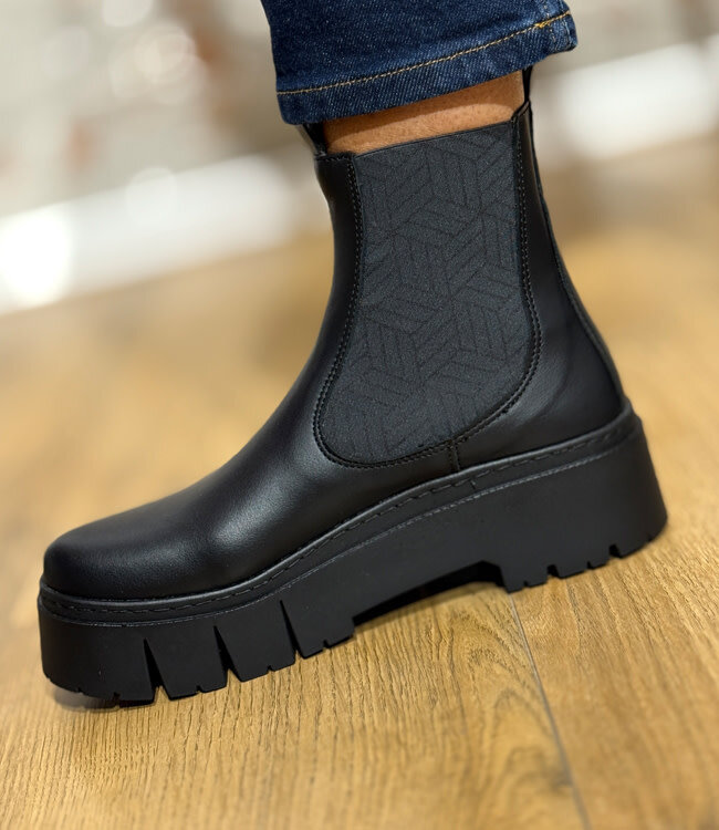 ART duurzame CHELSEA BOOT met dikke zool LEEDS BLACK