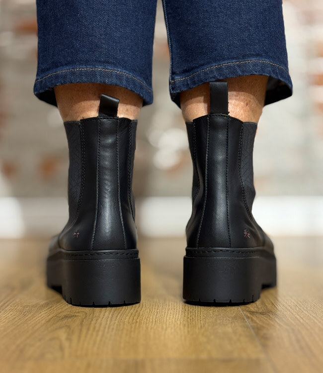 ART duurzame CHELSEA BOOT met dikke zool LEEDS BLACK