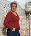 FLOMAX puur wollen v-hals vest TILDA POPPY RED