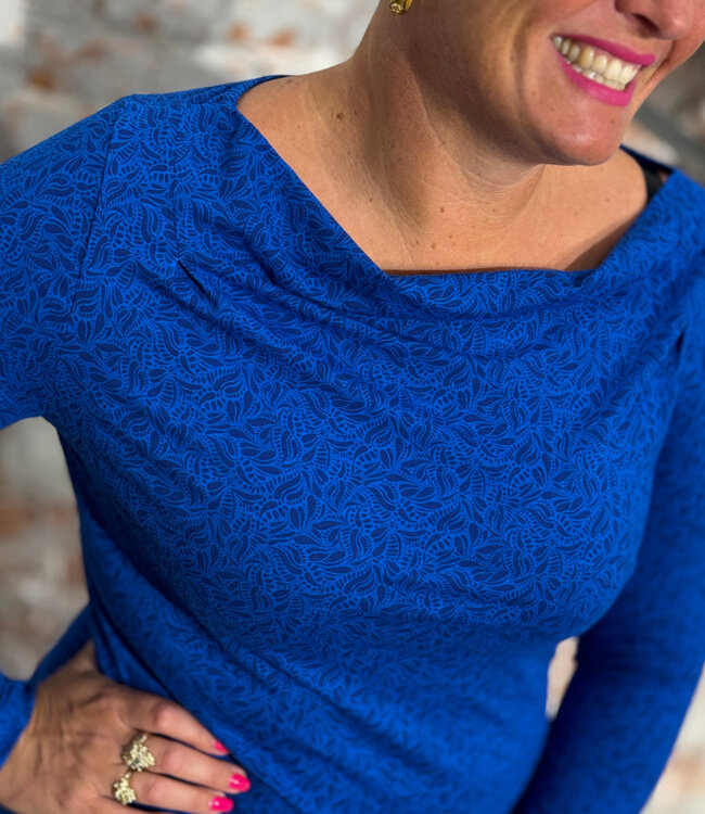 TRANQUILLO waterval hals jurk met print PAISLEY