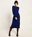LANIUS gebreide lange jurk FRIDA PURPLE BLUE biokatoen