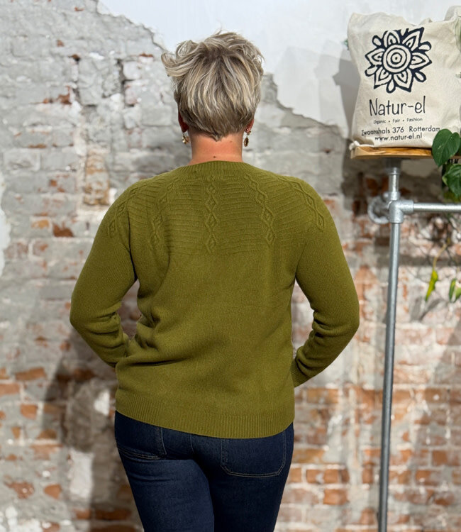 HARLEY Wollen kabel trui TIRZA MOSS merino cashmere