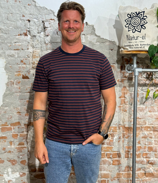 RECOLUTION gestreept shirt DELONIX biologisch katoen