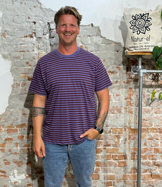 Dedicated DEDICATED gestreept shirt FIG STRIPES biologisch katoen