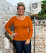 Hocosa HOCOSA wollen longsleeve van wol en zijde dames TERRACOTTA