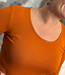 HOCOSA wollen longsleeve van wol en zijde dames TERRACOTTA