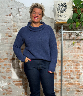 Natural Style Wollen trui met col van 100% alpaca EVA JEANS