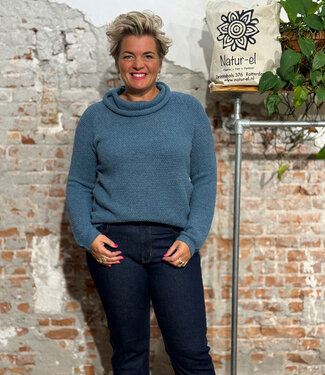 Natural Style Wollen trui met col van 100% alpaca EVA SEA
