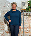 Wollen trui met col van 100% alpaca EVA PETROL