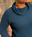 Wollen trui met col van 100% alpaca EVA PETROL