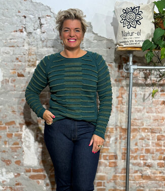 Natural Style Wollen trui van 100% alpaca CROCO GREEN