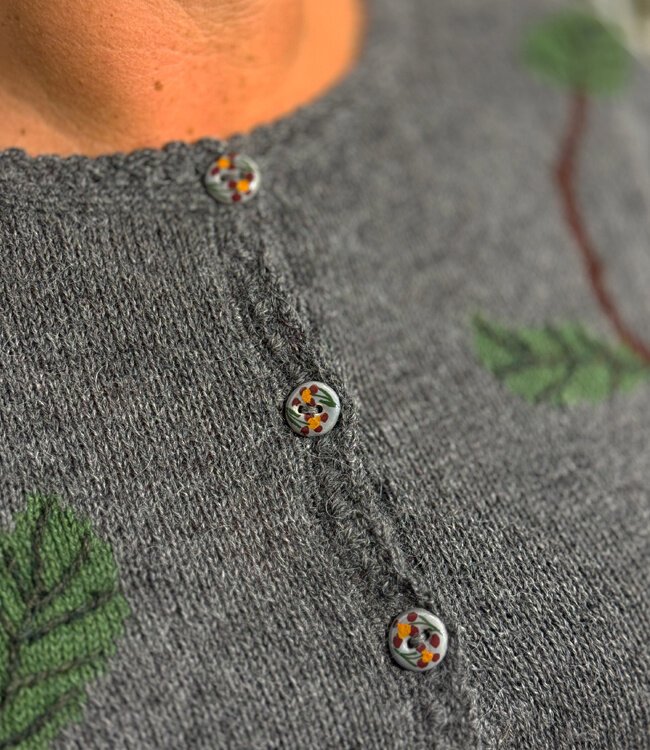 Wollen vest van 100% alpaca ROSES GREY