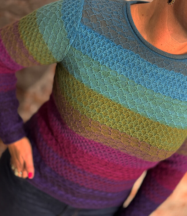 Wollen trui van 100% alpaca RAINBOW