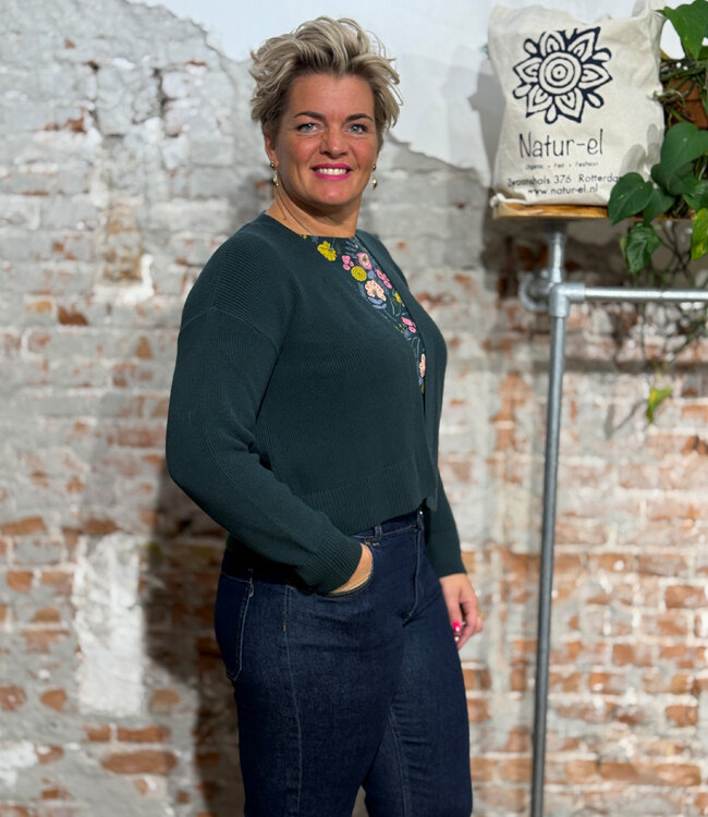 RECOLUTION openvallend vest INGA GREEN biologisch katoen