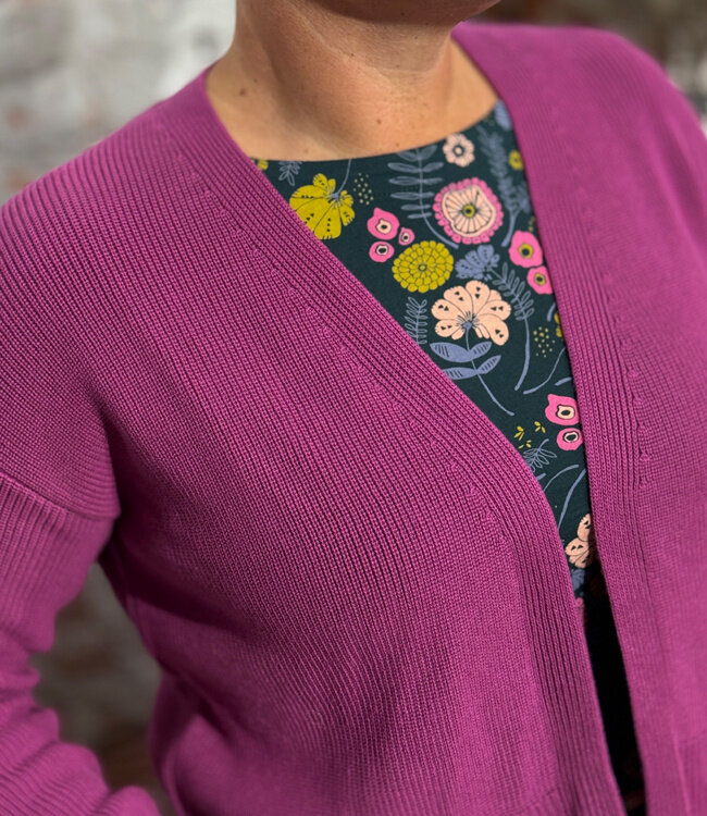 RECOLUTION openvallend vest INGA PINK biologisch katoen