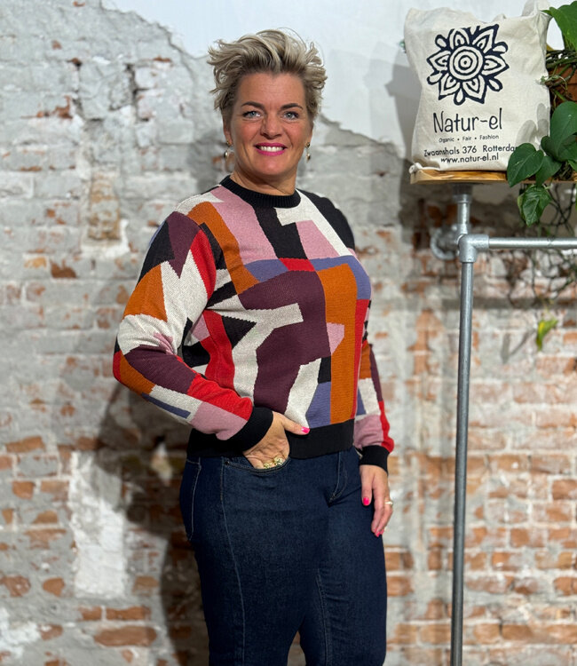 DEDICATED trui ABSTRACT CHAOS van biologisch katoen