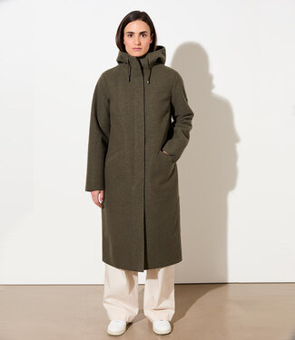 LangerChen LANGERCHEN lange wollen trenchcoat MILPORT OLIVE