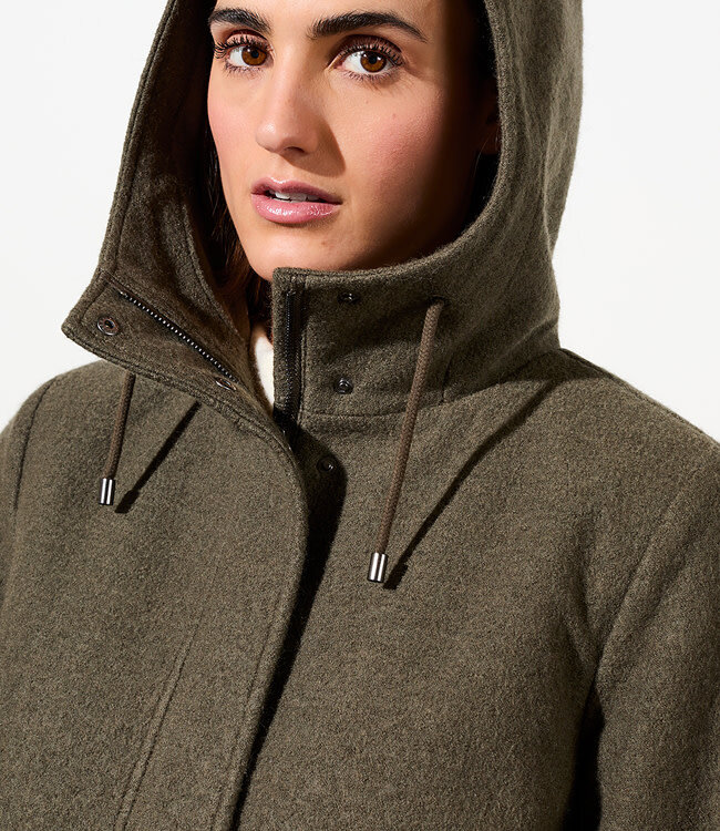 LANGERCHEN lange wollen trenchcoat MILPORT OLIVE