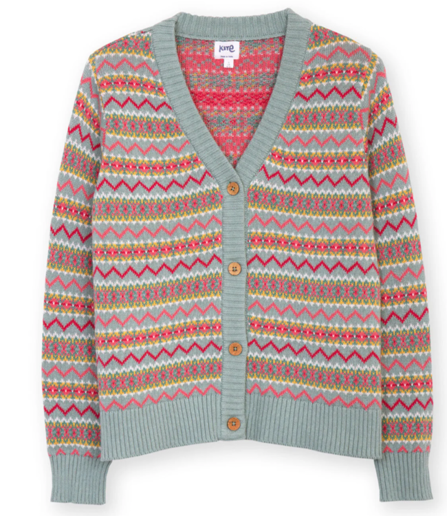 KITE  vest v-hals PUCK MULTI van biologisch katoen