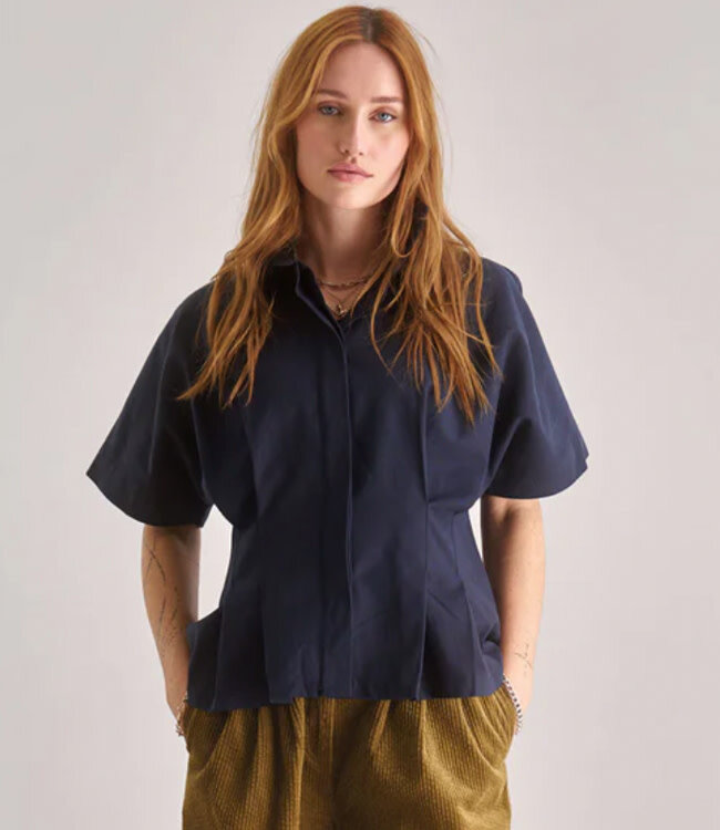 KOMODO blouse top AMALIE NAVY van katoen en tencel