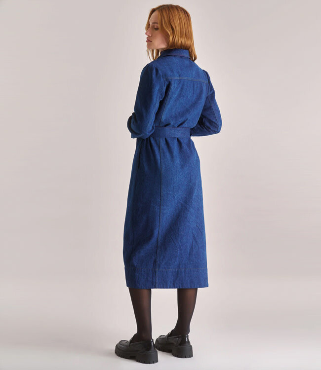 KOMODO denim jurk HARITI met ceintuur en knopen