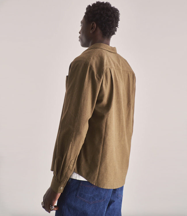 KOMODO effen overhemd SPECTRE biologisch katoen flanel