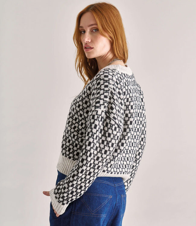 KOMODO wollen v-hals trui ELFIE DIAMOND 100% lamswol