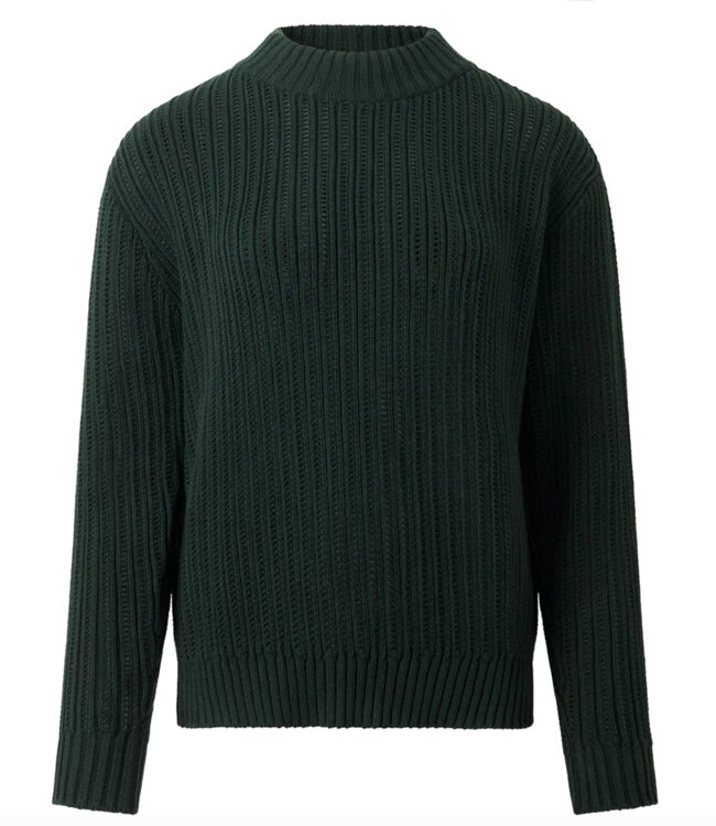 KOMODO ajour trui POSEY GREEN biologisch katoen