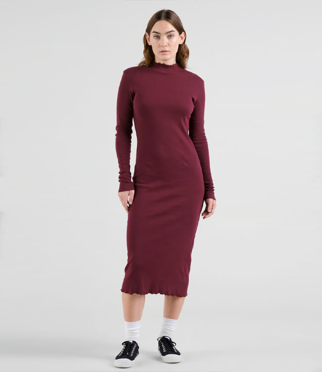 DEDICATED lange rib jurk LOFTA FIG van biologisch katoen