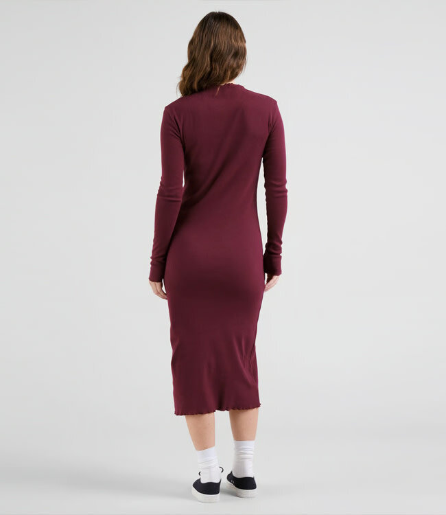 DEDICATED lange rib jurk LOFTA FIG van biologisch katoen