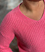 MADNESS v-hals trui MAUD PINK alpaca katoen