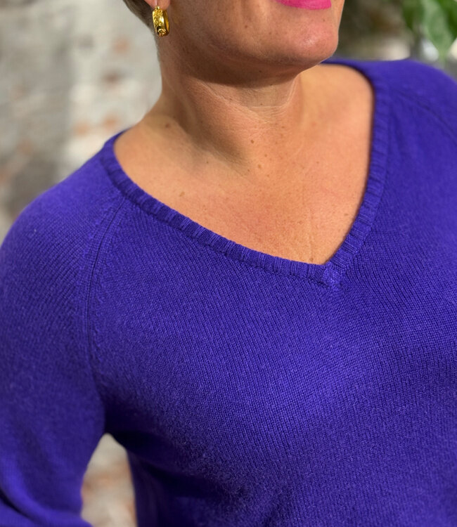 KOMODO wollen v-hals trui NATTY VIOLET 100% merino