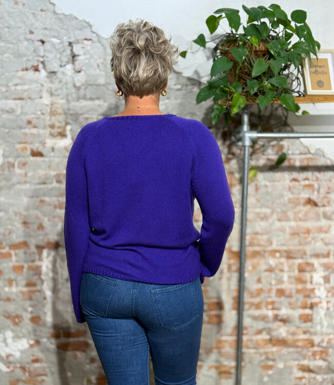 KOMODO wollen v-hals trui NATTY VIOLET 100% merino