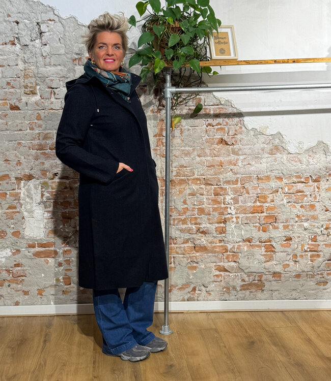 LANGERCHEN lange wollen trenchcoat MILPORT CARBON