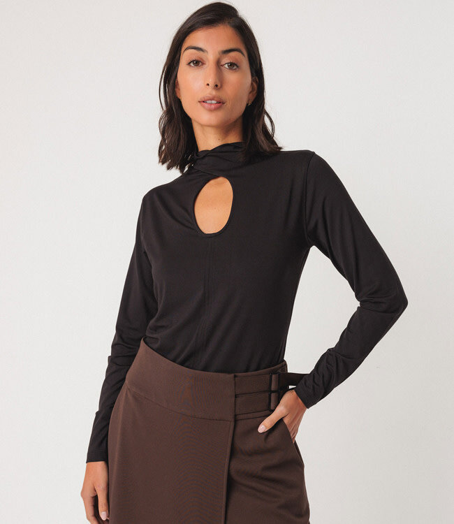 SKFK shirt met cut out ZAZU BLACK van modal