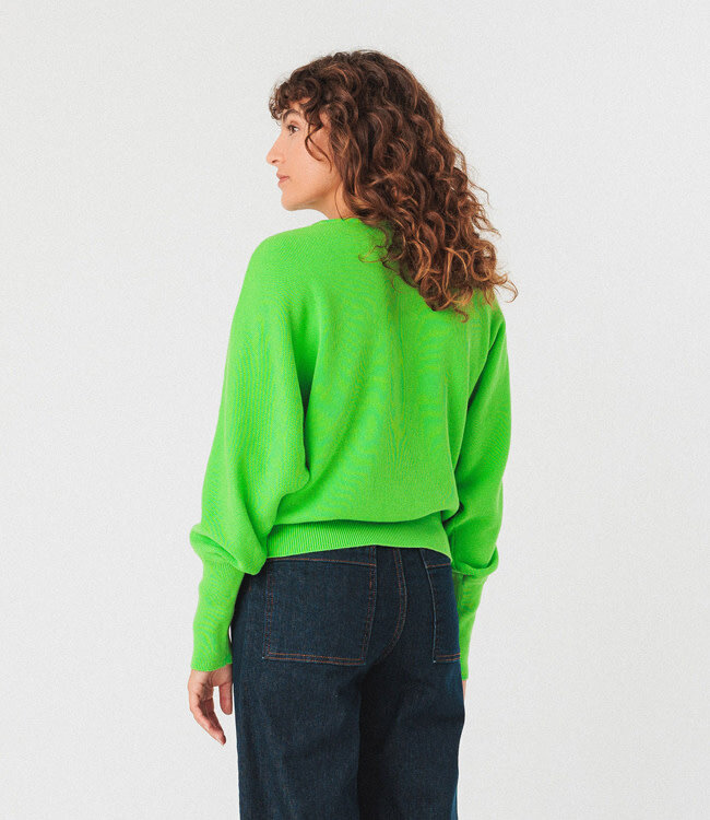 SKFK batwing trui IBAR LIME biologisch katoen