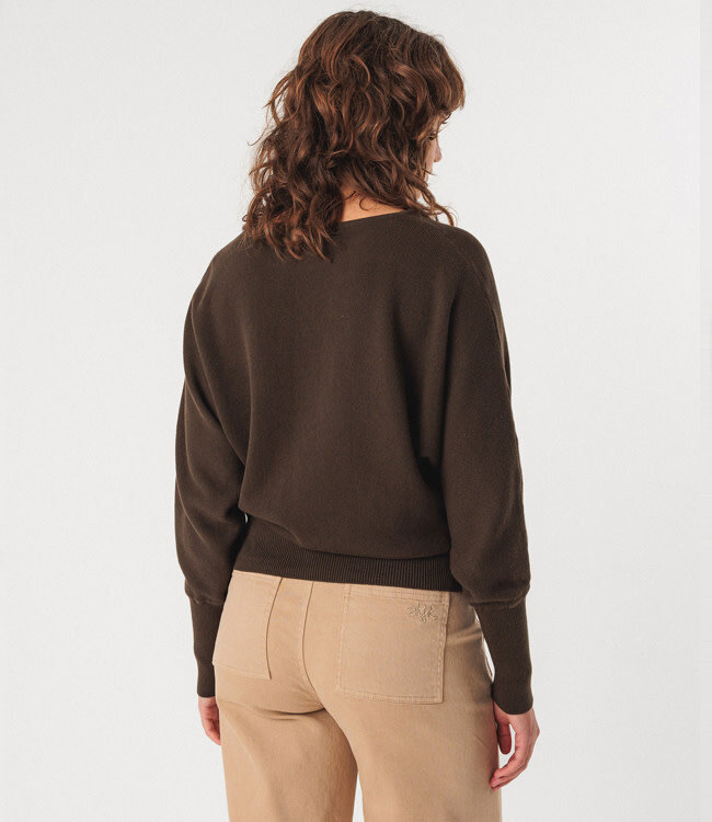 SKFK batwing trui IBAR BROWN biologisch katoen