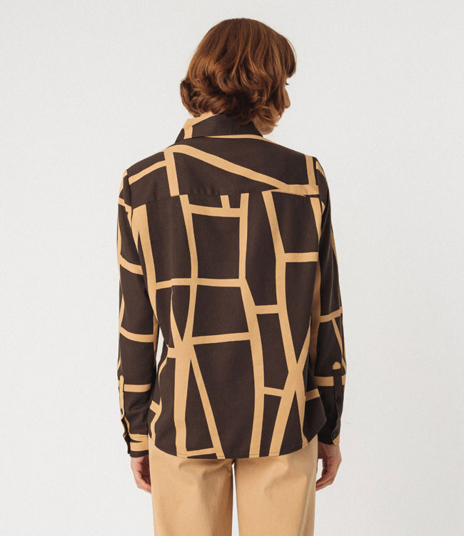 SKFK blouse ASUNE CAMEL BROWN van biokatoen en ecovero